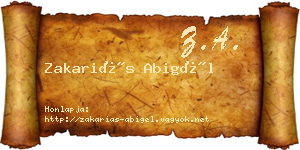 Zakariás Abigél névjegykártya